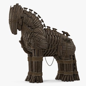 3D wooden trojan horse model