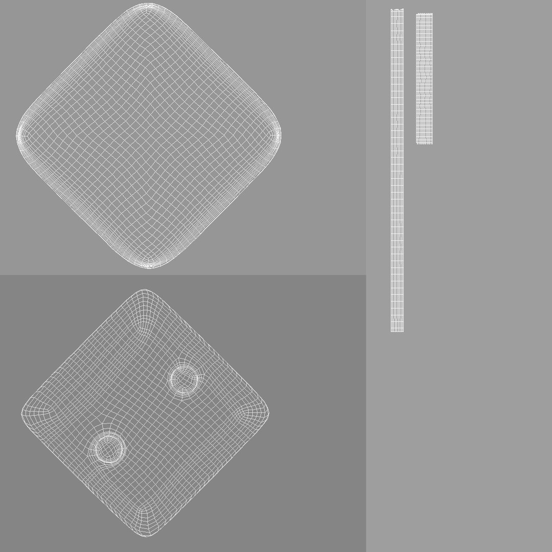 3D White Rhombus Button Badge - plastic clutch pin - TurboSquid 1991734