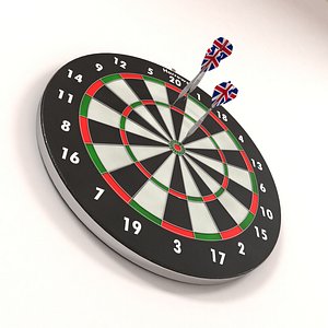 darts target arrows 3d model