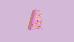 3D Donuts Alphabet A 3D model