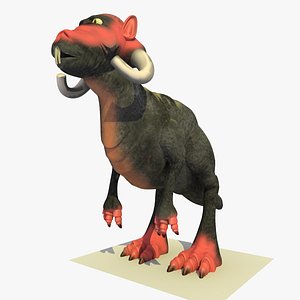 mutant alien t-rex cartoon 3d model