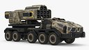 Military Sci Fi Rocket Launcher Truck