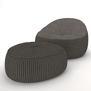 Beanbag Style Armchair and Footstool