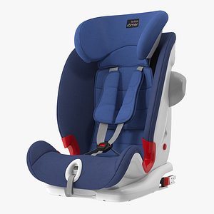 3D child safety seat blue model