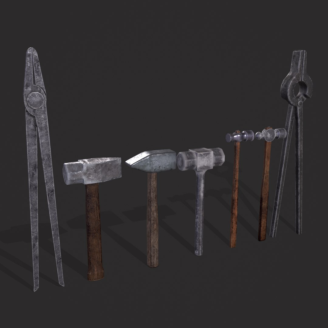 3D Blacksmith Tool Set https://p.turbosquid.com/ts-thumb/rY/jlo754/ve/55/png/1642549313/1920x1080/fit_q87/61bcd5a68ad2980f9647500e0df260033d37b91b/55.jpg
