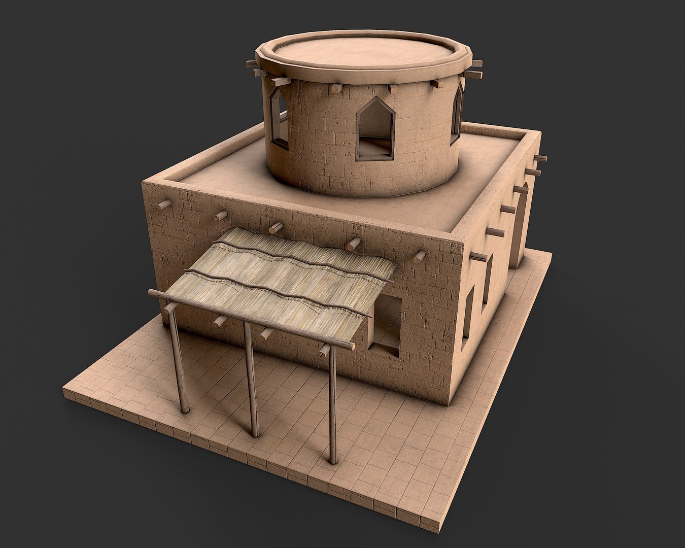Egypt Desert Clay Utility Buildings Houses Pyramids Collection 3D ...