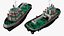 3D LNG Carrier with Tugboat Escort on Water