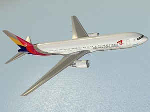 3D boeing 767-300 widebody airliner