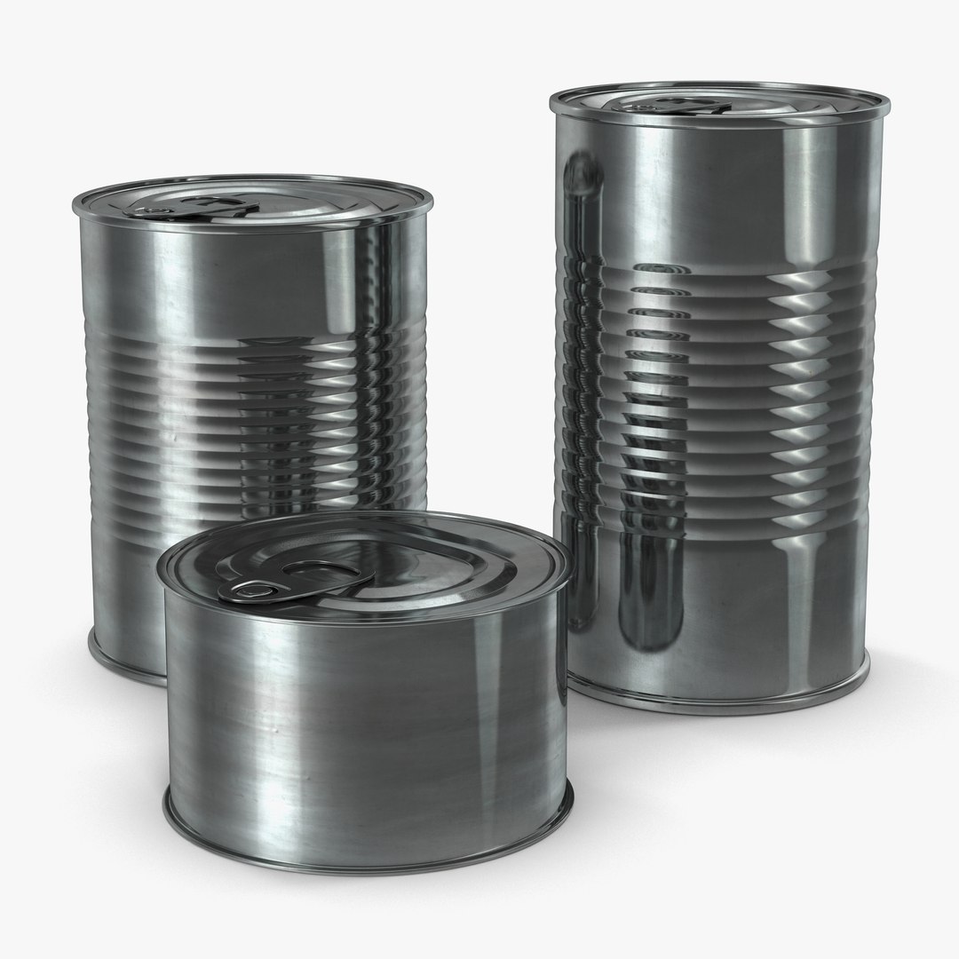 Tin Cans Set 3D model preview
