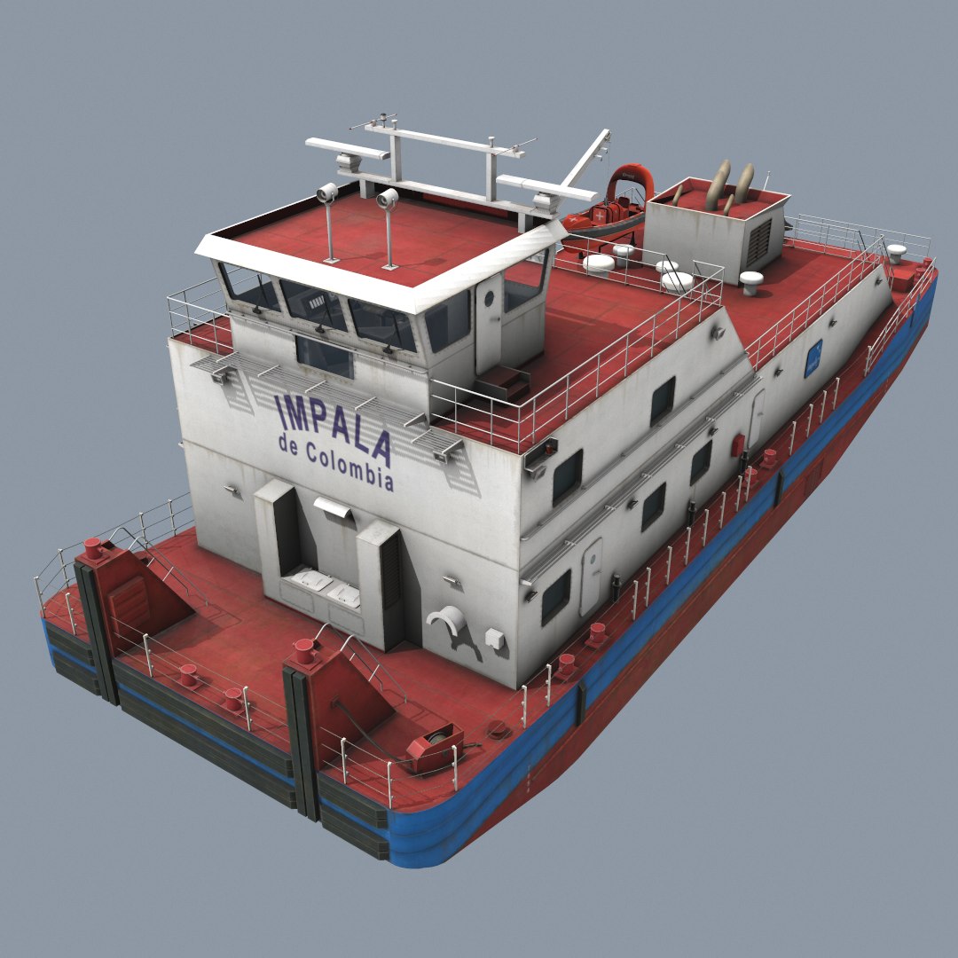modèle 3D de Bateau pousseur (temps réel) TurboSquid 1457838