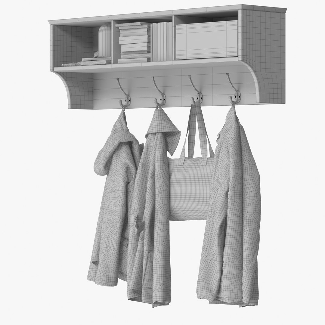 Wall Shelf Clothes 3d Turbosquid 1243595