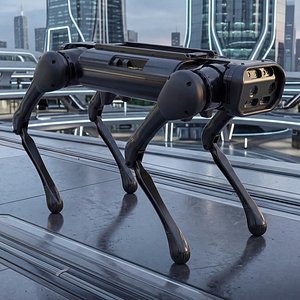 Robotic Dog Set Animated Rigged for Maya