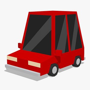 3D model Cartoon Hatchback Car Low Poly Stylized Hatch Small Compact Vehicle