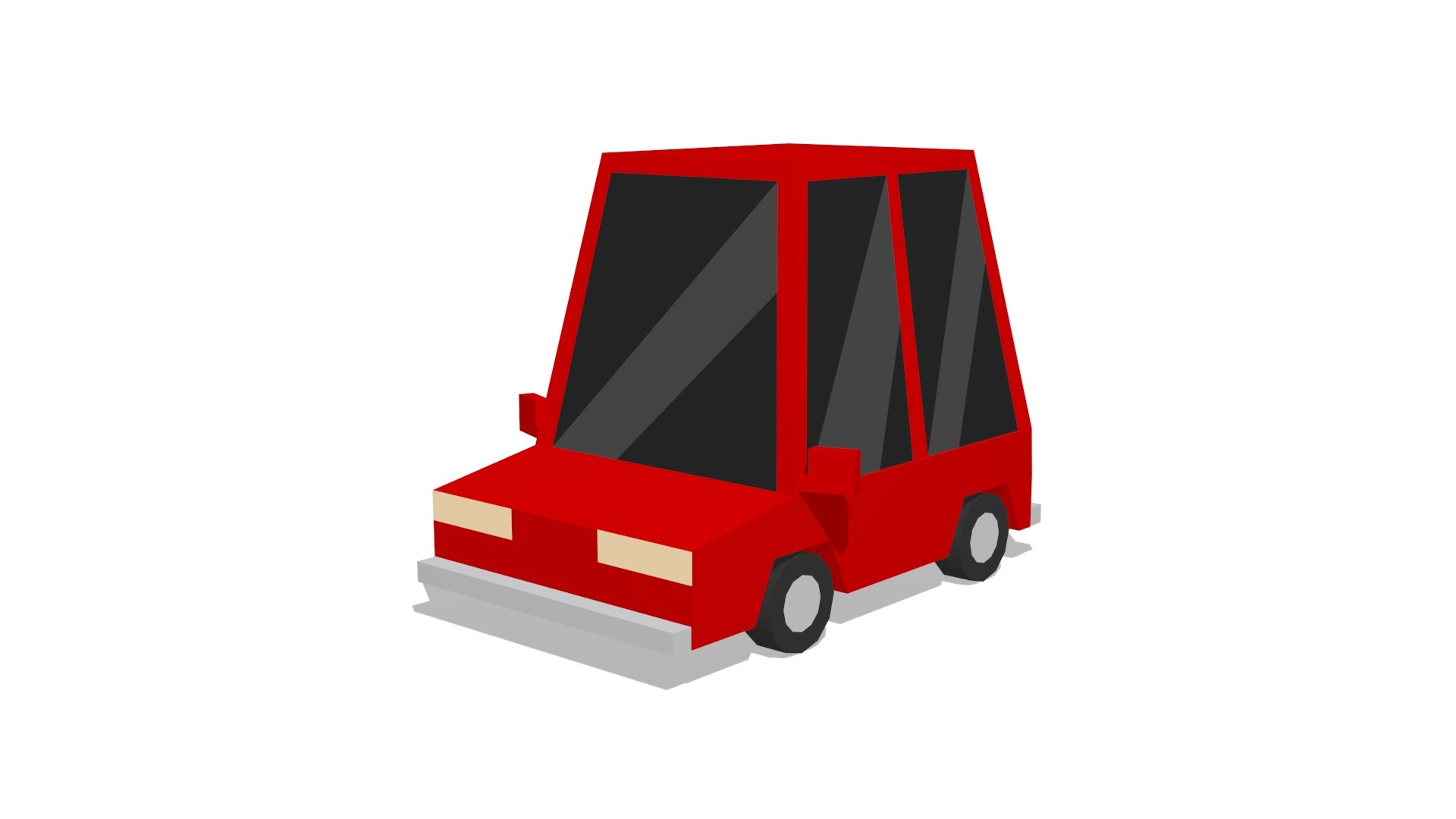 3D Model Cartoon Hatchback Car Low Poly Stylized Hatch Small Compact ...