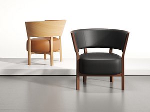 3D Tosai Lounge Chair with Upholstered Seat and Back