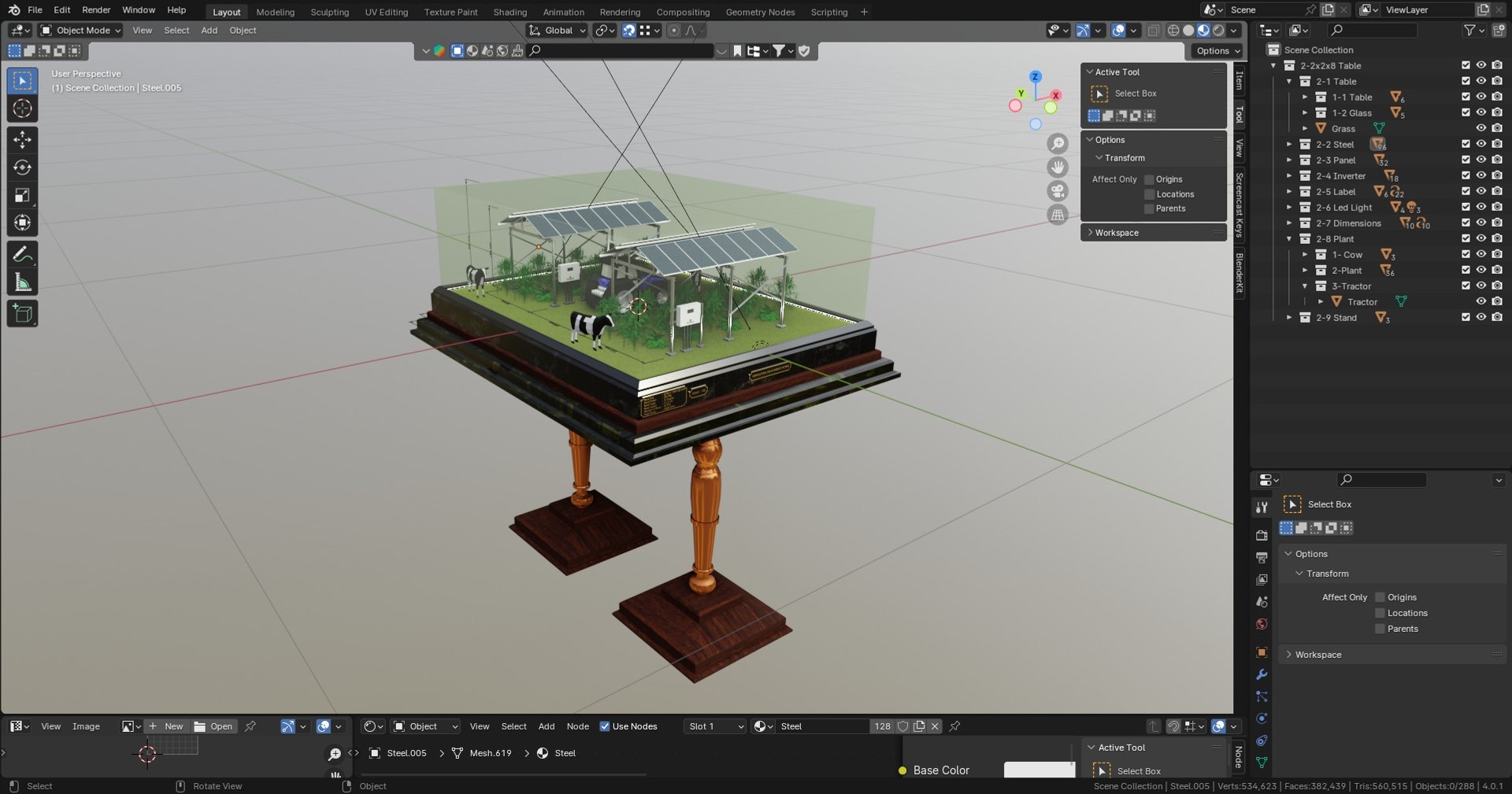 Agricultural Solar Energy Type-2 Table 2x2x8 Diorama Model - TurboSquid ...
