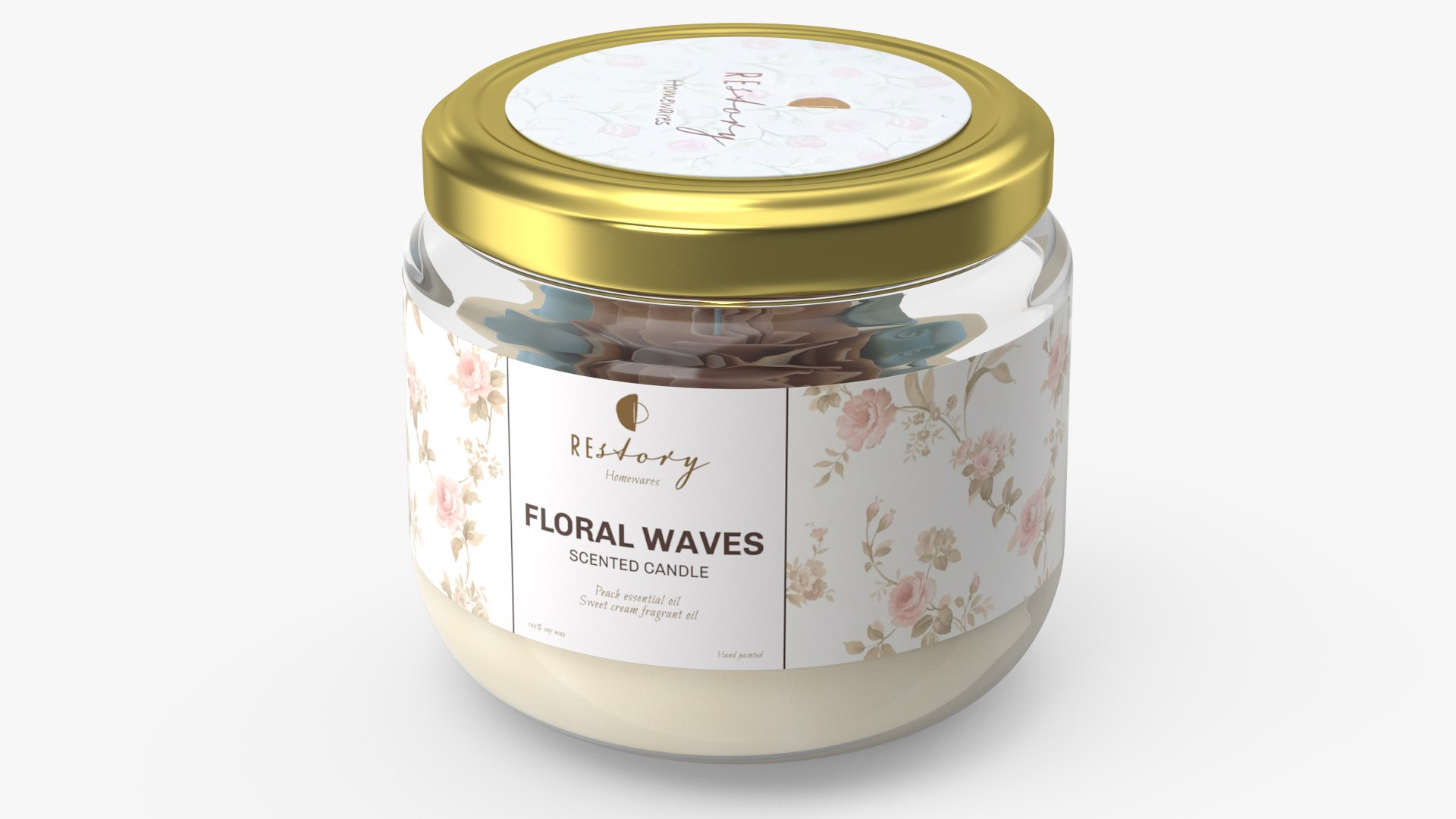 Jar Candle ReStory Fire Burns 3D model preview