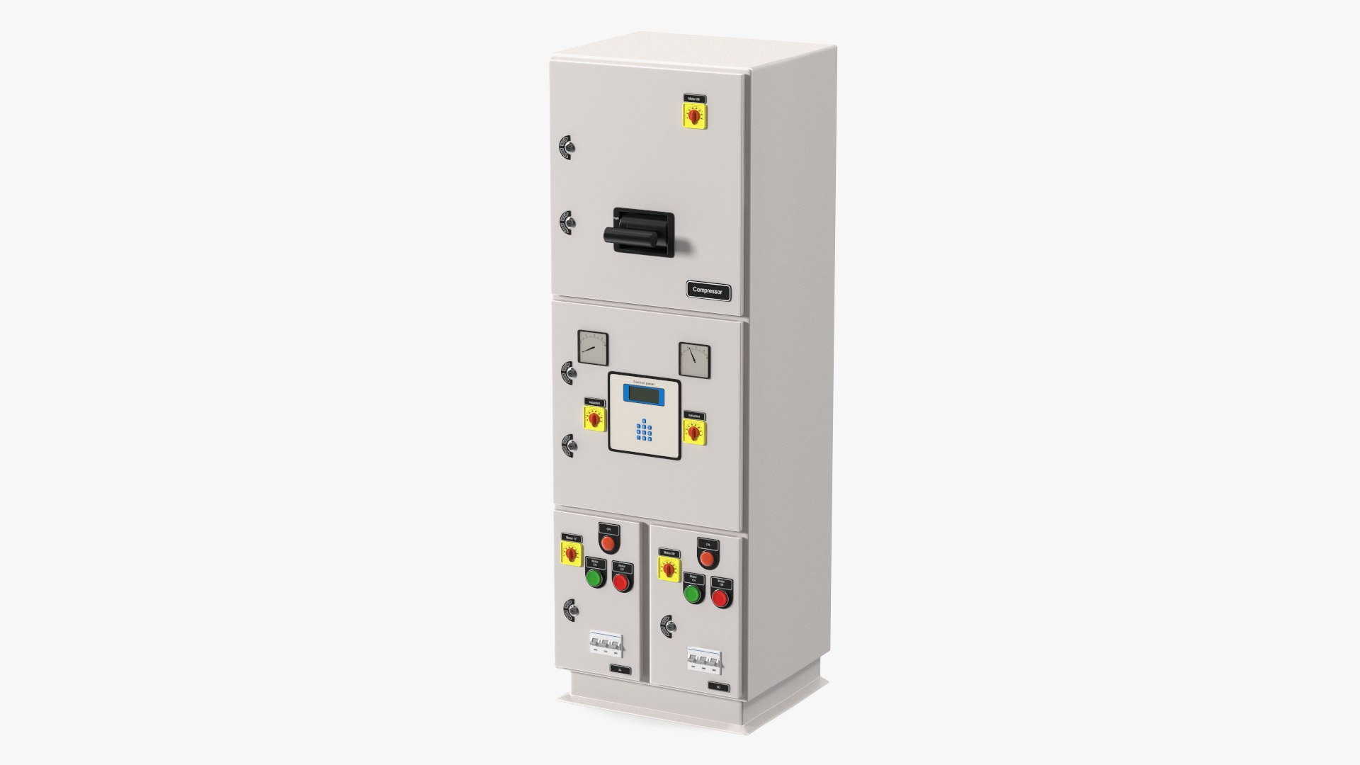 Standalone Industrial Electrical Control Panel 3D model preview