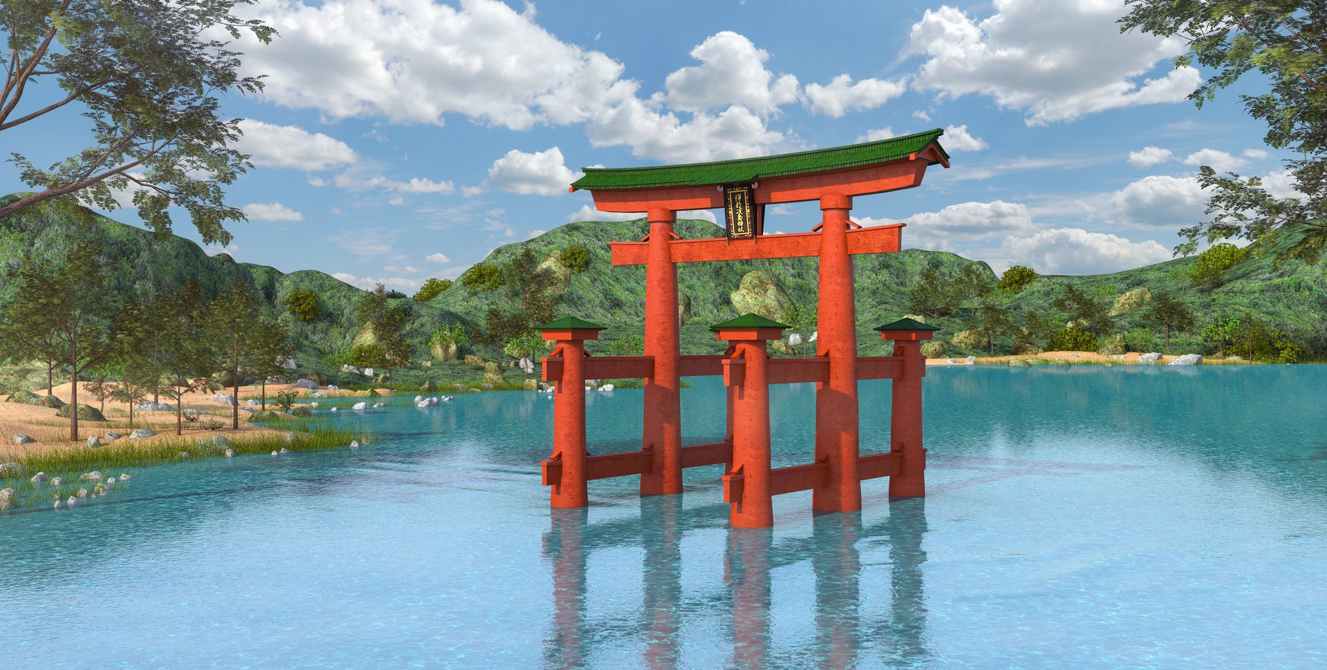 HIRO YAMAGATA 　シルクスクリーン厳島神社鳥居 日本のエッセンス宮島 HIRO YAMAGATA シルクスクリーン厳島神社鳥居 日本のエッセンス
