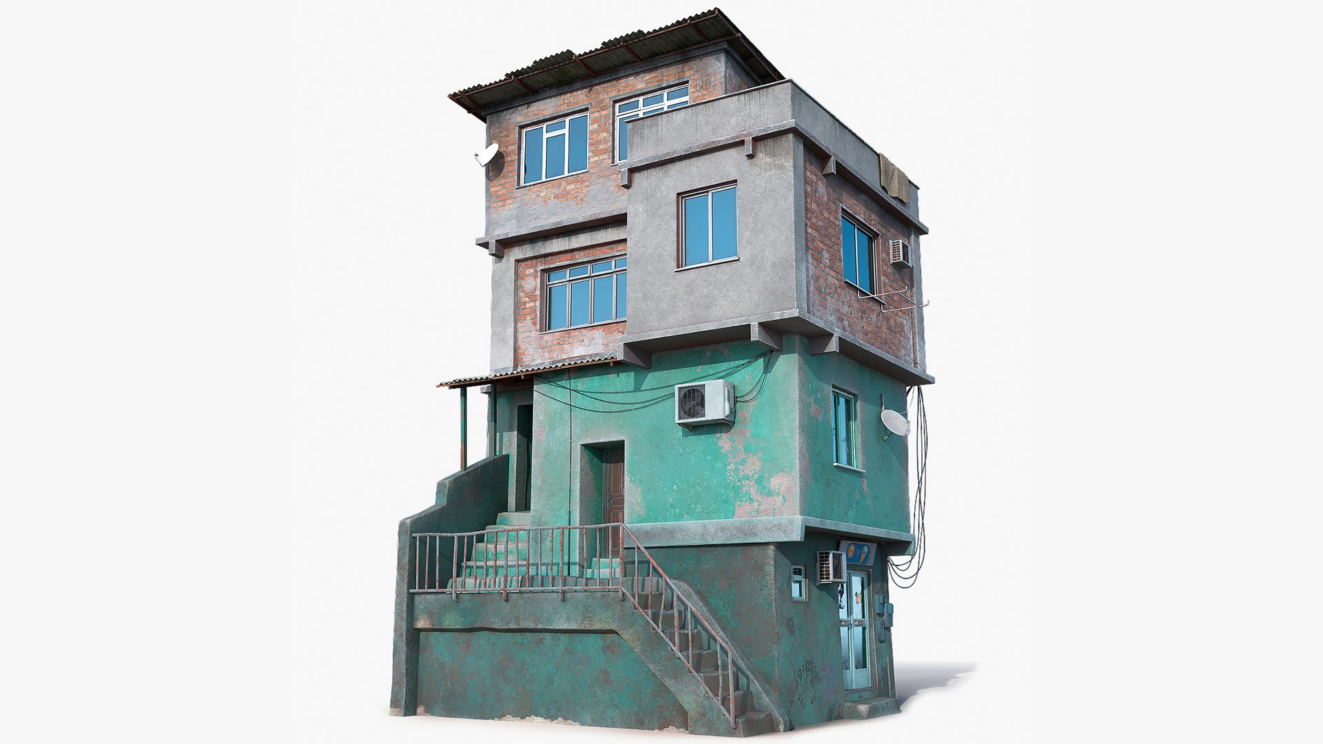 Old Rio Favela House 3D model preview