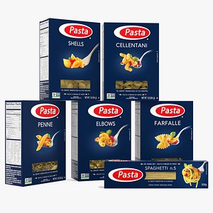 3D dry pasta boxes set