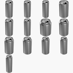3D Open Beverage Cans Collection model