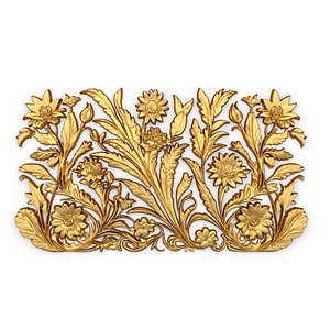 mural classic flowers decor ornament 12 3D model