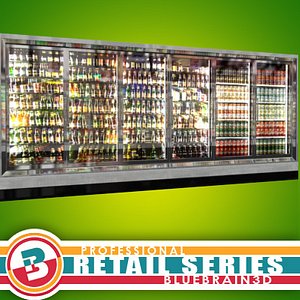 3d grocery store wall freezers model