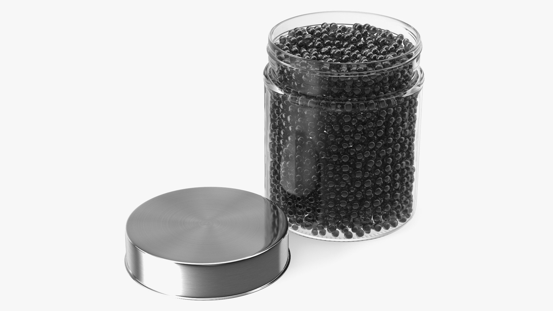 Jar with Black Caviar 3D model preview