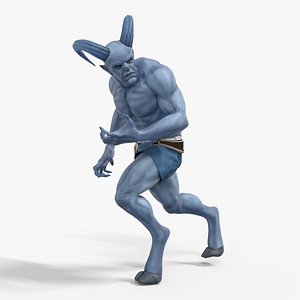 3D Krampus Christmas Rigged Animated Low-poly 3D model