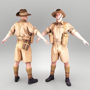 Australian soldier from World War II 379 3D model