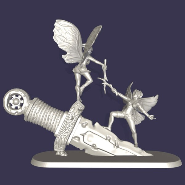 fairy fighting relief Modelo 3D TurboSquid 2007035