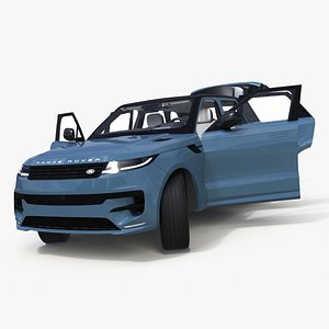 Range Rover Sport SUV Blue Rigged for Cinema 4D 3D model
