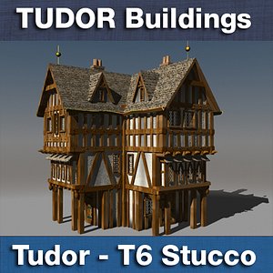 c4d t6 tudor style medieval building