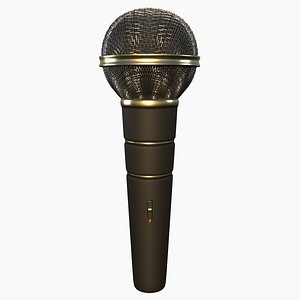 Black Gold Microphone 3D model
