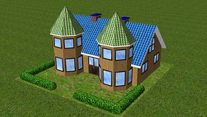 3D house 093 low poly house model