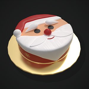 Cute Santa Cake 3D model