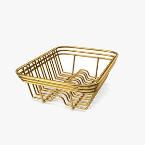 3D Gold Dish Rack