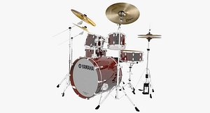 3d yamaha live custom drum set model