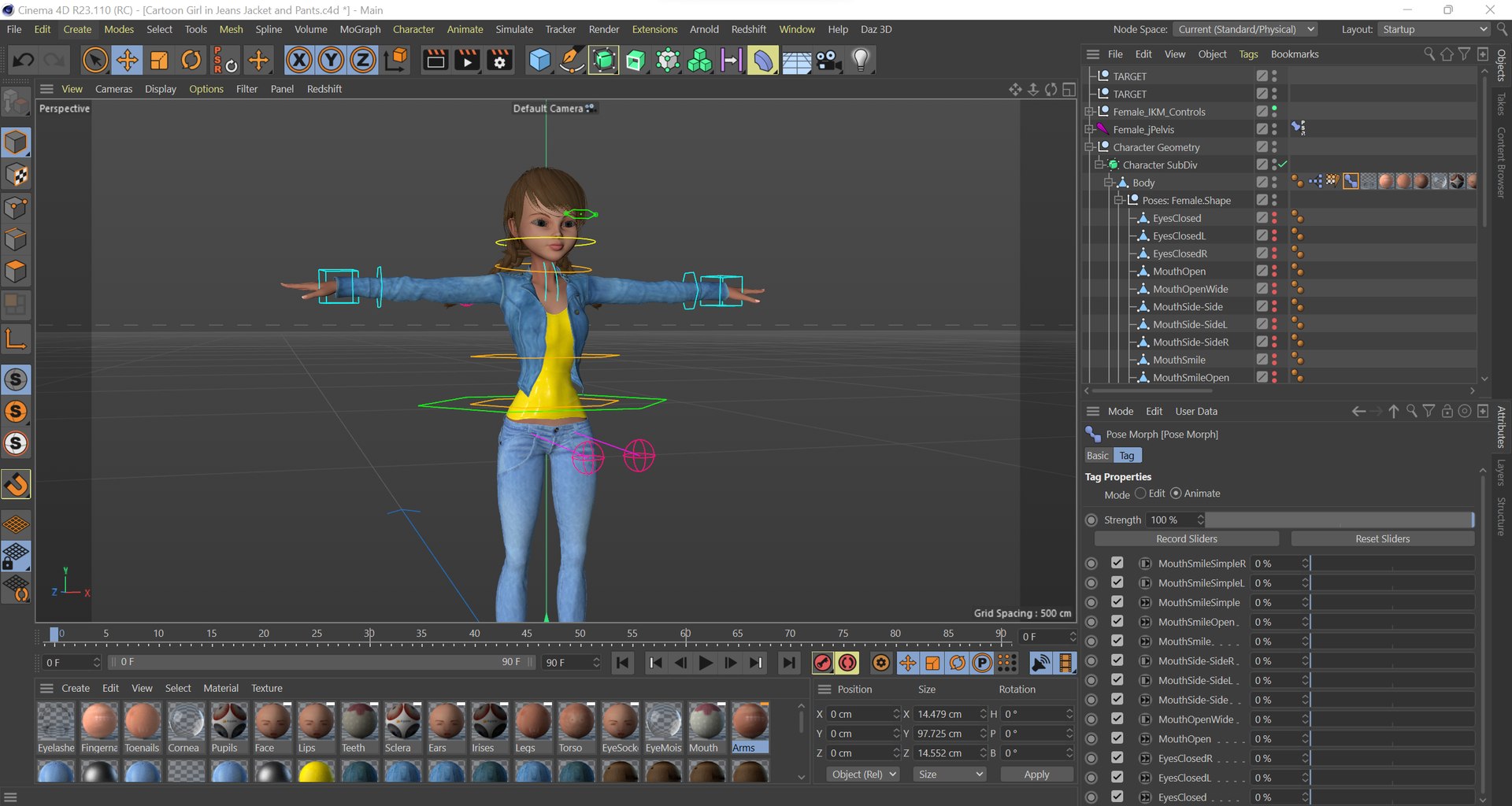 3D Model Cartoon Girl In Jeans Jacket And Pants - TurboSquid 1968041