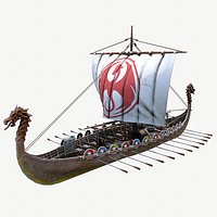 Viking drakkar 3d model