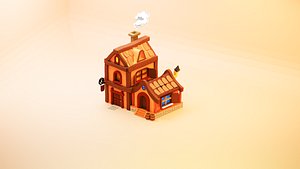 cartoony fantasy village house 3D model 3D model