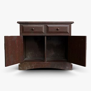 Wooden Cabinet red v1-12
