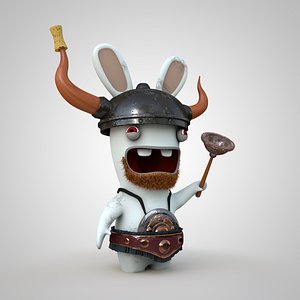 3D rabbit viking model