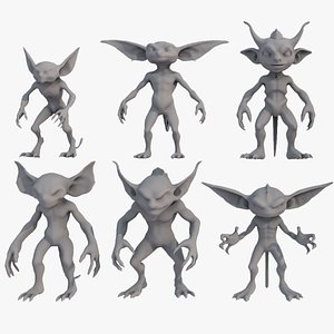3D model Goblin Pack - IMM Brush for ZBrush High-Quality Base Meshes for Sculpting