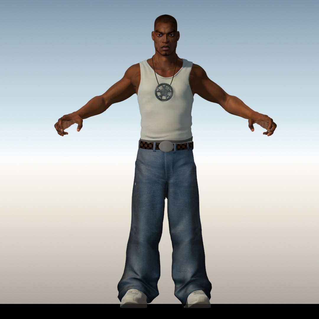 Black Male Gang Member 3d Model