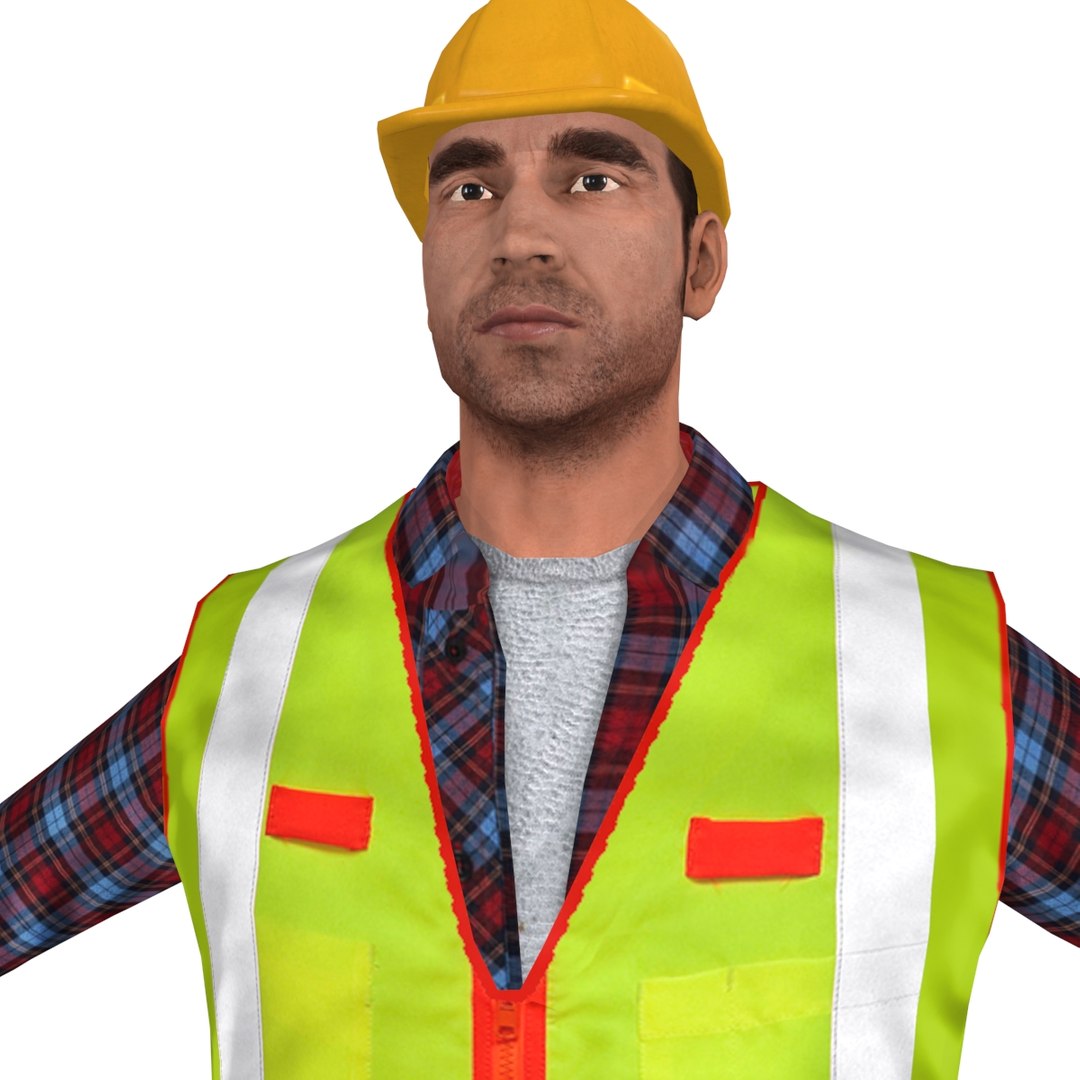3d Rigged Worker Man Model