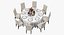 Round Served Table With Drinks 3D Model