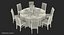 Round Served Table With Drinks 3D Model