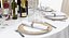 Round Served Table With Drinks 3D Model
